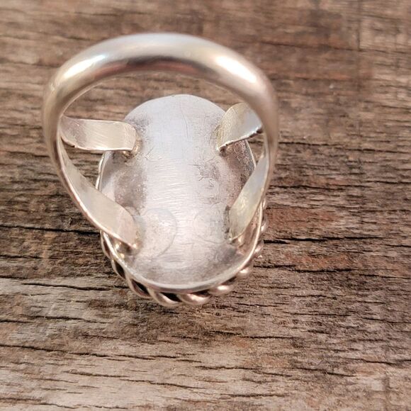 Vintage Sterling Royston Turquoise Cable Bezel Set Ring - Picture 8 of 11